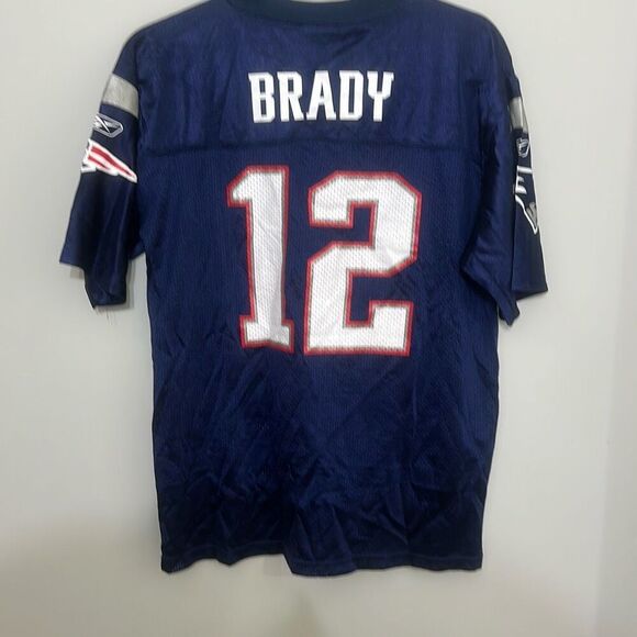 Reebok Mens Blue New England Patriots Tom Brady #12 NFL Football Jersey Medium - Picture 7 of 7